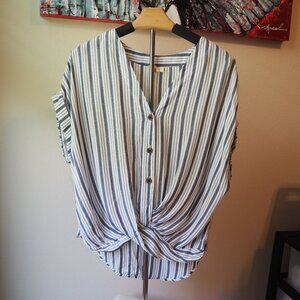 Ana Women's Tunic Style Striped Stop Size Small